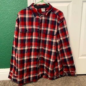 Men’s XL north face long sleeved flannel button up shirt